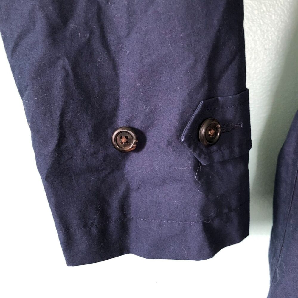 Ralph Lauren Sport Womens Trench Coat Womens Size Medium Navy Blue Belted Cotton - Picture 4 of 9